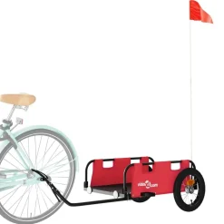 vidaXL Fietstrailer oxford stof en ijzer rood