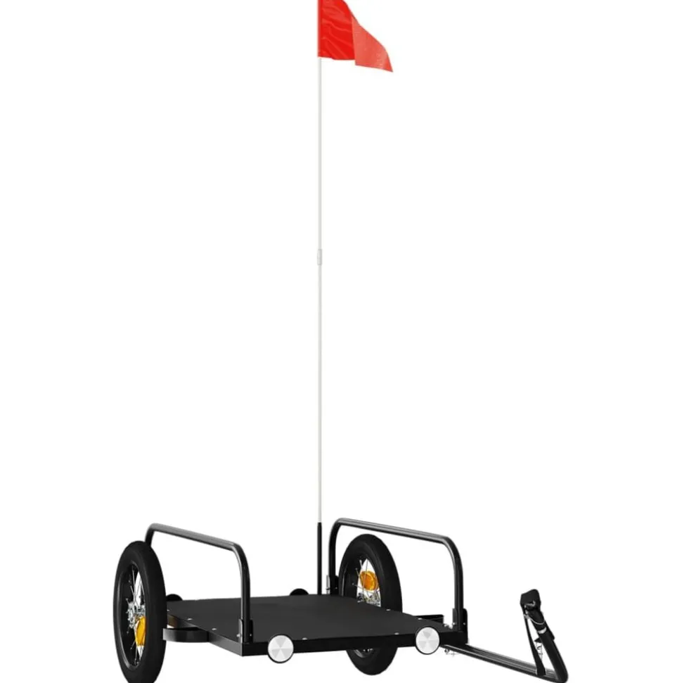 vidaXL Fietstrailer 122x53x31 cm ijzer zwart