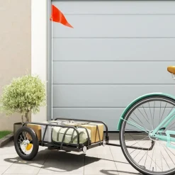 vidaXL Fietstrailer 122x53x31 cm ijzer zwart