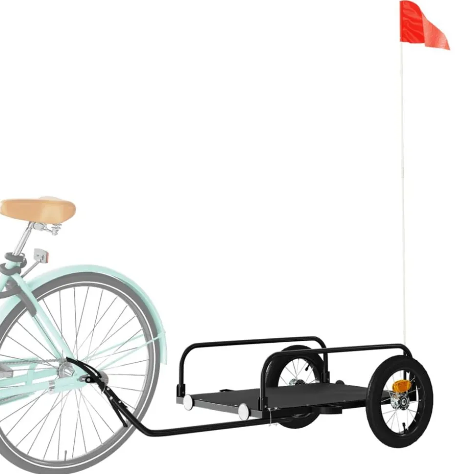 vidaXL Fietstrailer 122x53x31 cm ijzer zwart