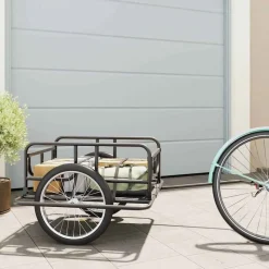 vidaXL Fietstrailer 130x73x48,5 cm staal zwart