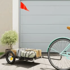 vidaXL Fietstrailer 122x53x28 cm ijzer zwart