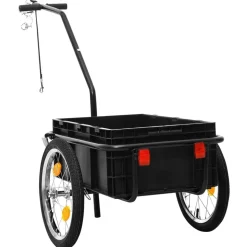 vidaXL Fietstrailer/trekwagen 155x60x83 cm staal zwart
