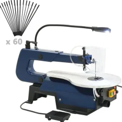 vidaXL Figuurzaagmachine elektrisch met voetpedaal en LED-lampje 125 W