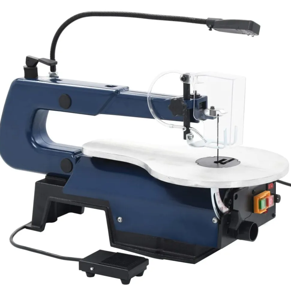 vidaXL Figuurzaagmachine elektrisch met voetpedaal en LED-lampje 125 W