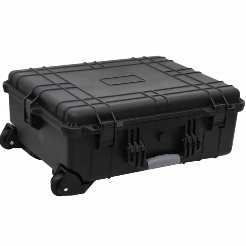 vidaXL Flightcase op wieltjes 63x50x23 cm PP zwart