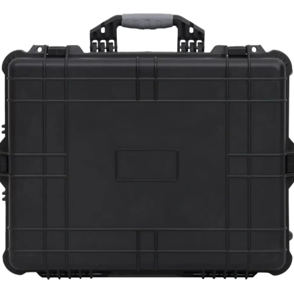 vidaXL Flightcase op wieltjes 63x50x23 cm PP zwart
