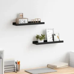 vidaXL Fotoplanken 2 st 40x9x3 cm MDF zwart