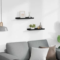 vidaXL Fotoplanken 2 st 40x9x3 cm MDF zwart