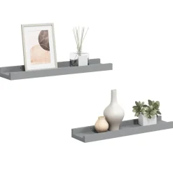 vidaXL Fotoplanken 2 st 40x9x3 cm MDF grijs