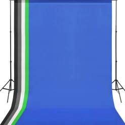 vidaXL Fotostudio set met 5 gekleurde achtergronden & 2 paraplu's