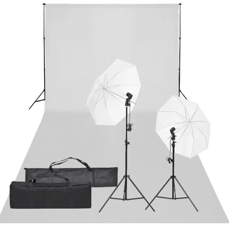 vidaXL Fotostudioset met verlichtingsset en achtergrond