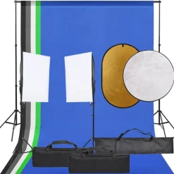 vidaXL Fotostudioset met verlichtingsset, achtergrond en reflector