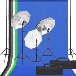 vidaXL Fotostudioset met verlichtingsset en achtergrond