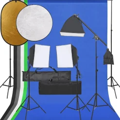 vidaXL Fotostudioset met verlichtingsset, achtergrond en reflector