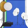 vidaXL Fotostudioset met verlichtingsset, achtergrond en reflector