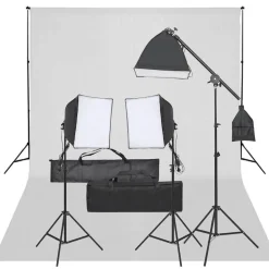 vidaXL Fotostudioset met verlichtingsset en achtergrond