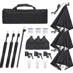 vidaXL Fotostudioset met verlichtingsset en achtergrond