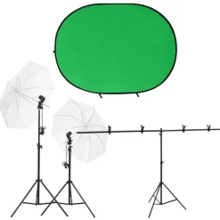 vidaXL Fotostudioset met verlichtingsset en achtergrondscherm