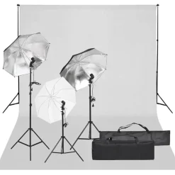 vidaXL Fotostudioset met verlichtingsset en achtergrond