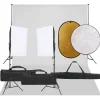 vidaXL Fotostudioset met verlichtingsset, achtergrond en reflector