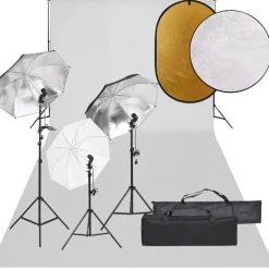 vidaXL Fotostudioset met verlichtingsset, achtergrond en reflector