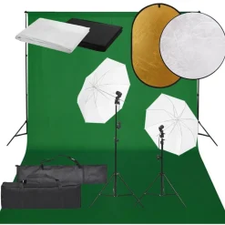 vidaXL Fotostudioset met verlichtingsset, achtergrond en reflector