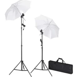 vidaXL Fotostudioset met achtergrond, lampen en paraplu's