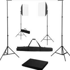 vidaXL Fotostudioset met softboxlampen en achtergrond