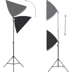 vidaXL Fotostudioset met softboxlampen en achtergrond