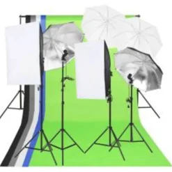 vidaXL Fotostudioset met verlichtingsset, achtergrond en reflector