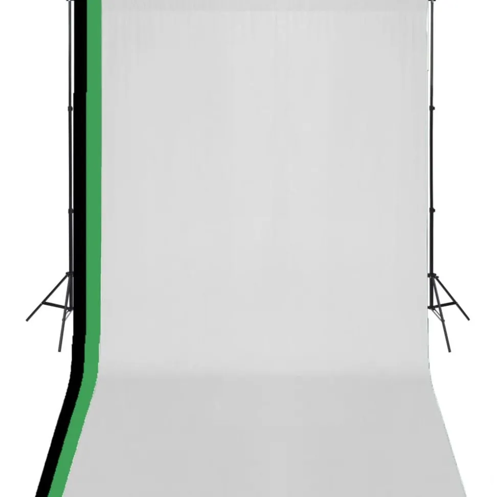 vidaXL Fotostudioset met 3 katoenen achtergronden en frame 3x5 m