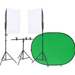 vidaXL Fotostudioset met verlichtingsset en achtergrondscherm