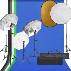 vidaXL Fotostudioset met verlichtingsset, achtergrond en reflector