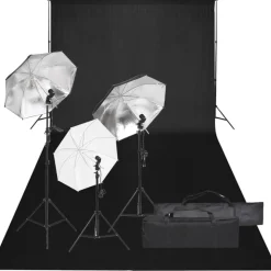 vidaXL Fotostudioset met verlichtingsset en achtergrond