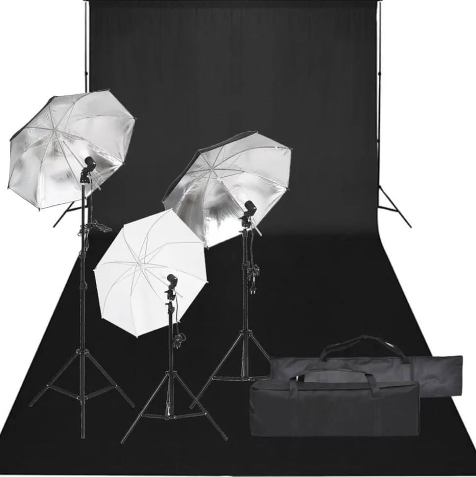 vidaXL Fotostudioset met verlichtingsset en achtergrond