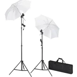 vidaXL Fotostudioset met achtergrond, lampen en paraplu's