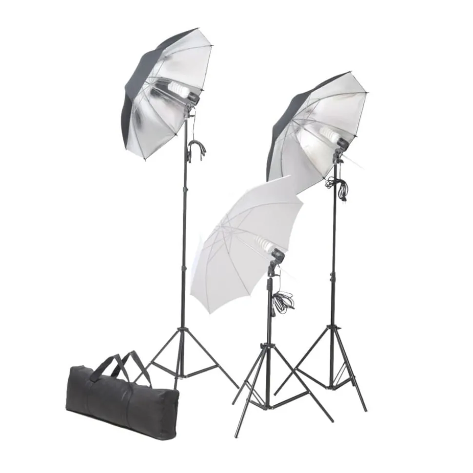 vidaXL Fotostudioset met lampen, paraplu's, achtergrond en reflector