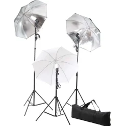 vidaXL Fotostudioset met lampen, paraplu's, achtergrond en reflector