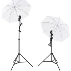 vidaXL Fotostudioset met lampen, paraplu's, achtergrond en reflector