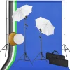 vidaXL Fotostudioset met lampen, paraplu's, achtergrond en reflector
