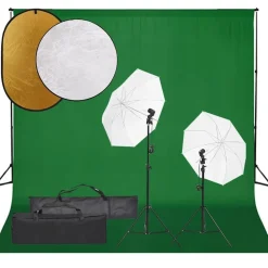 vidaXL Fotostudioset met verlichtingsset, achtergrond en reflector