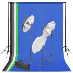 vidaXL Fotostudioset met achtergrond en verlichtingsset