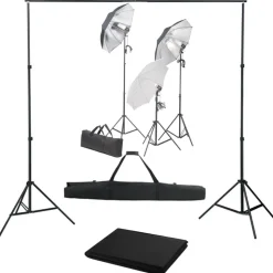 vidaXL Fotostudioset met verlichtingsset en achtergrond