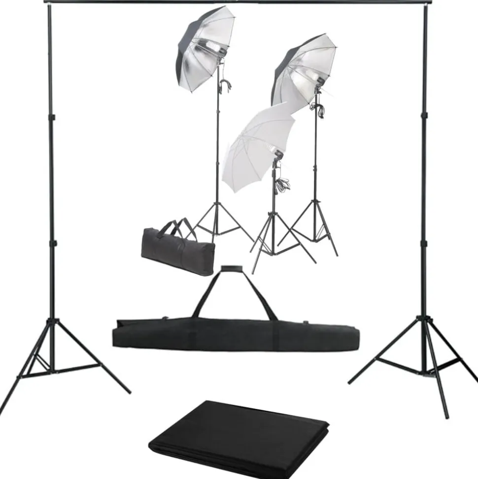 vidaXL Fotostudioset met verlichtingsset en achtergrond