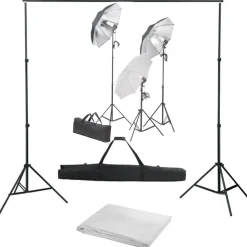 vidaXL Fotostudioset met verlichtingsset en achtergrond