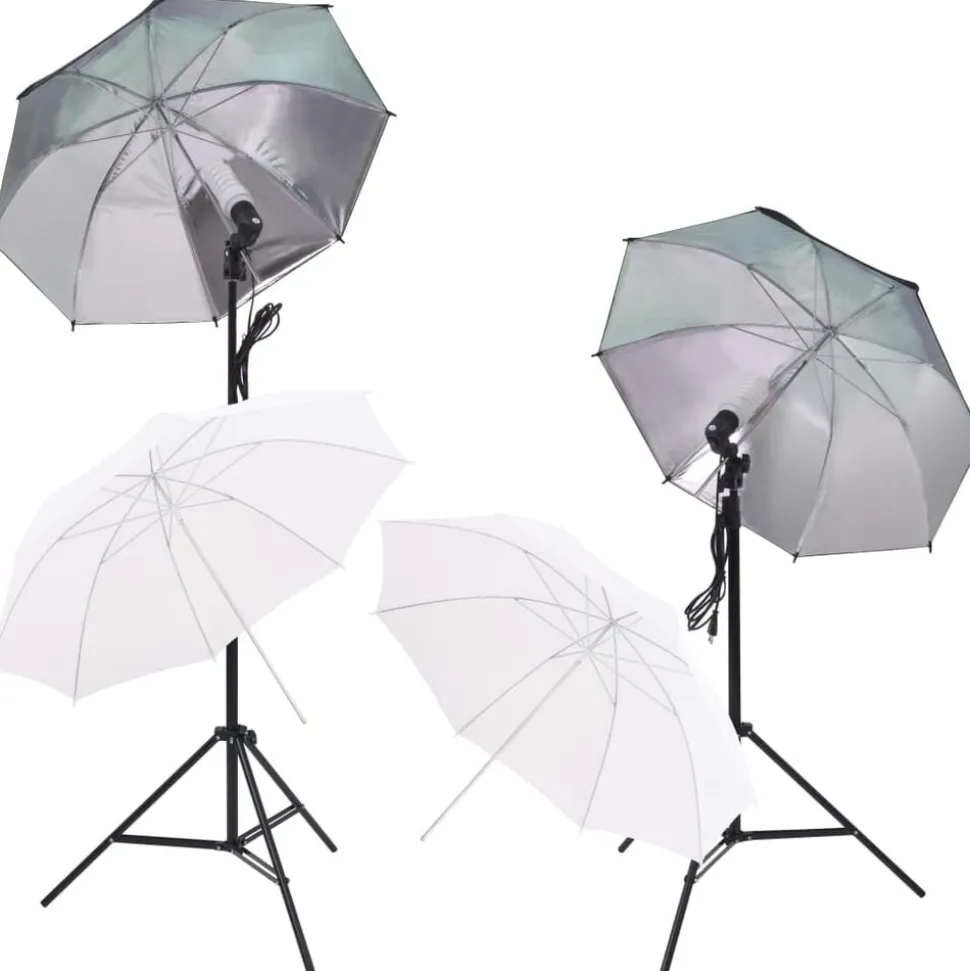 vidaXL Fotostudioset met softboxlampen paraplu's achtergrond reflector