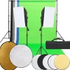 vidaXL Fotostudioset met verlichtingsset, achtergrond en reflector