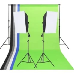 vidaXL Fotostudioset met verlichtingsset, achtergrond en reflector