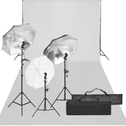 vidaXL Fotostudioset met verlichtingsset en achtergrond